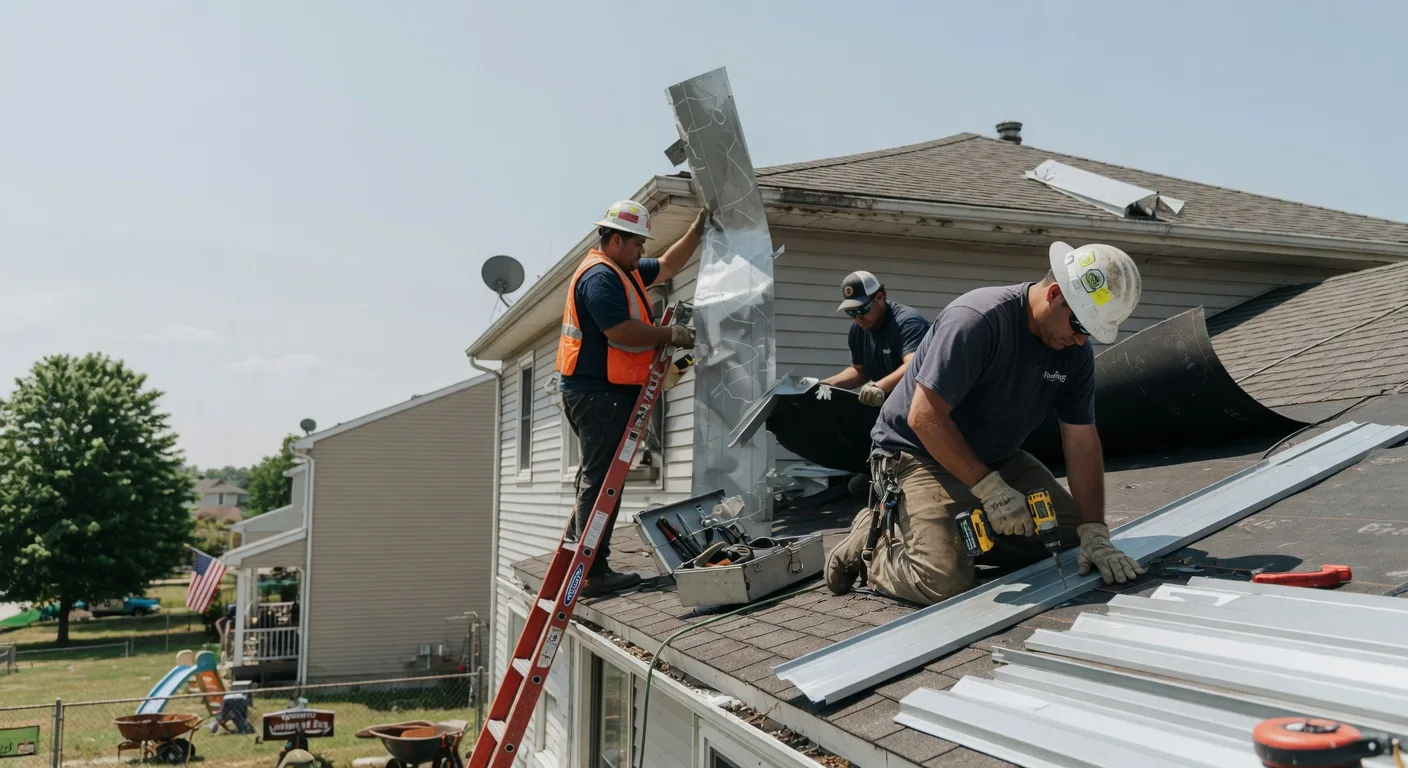 Storm Damage Metal Roof Repair in Vermontville, MI